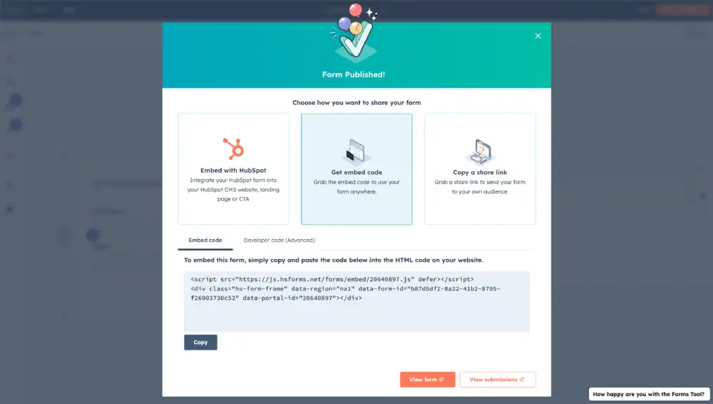Embed the Form on Your Website