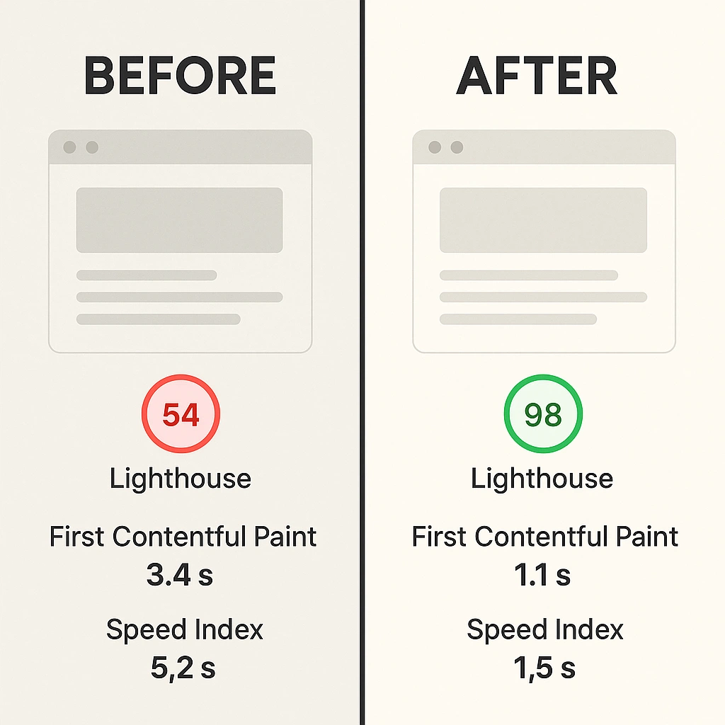 Website Performance Before After
